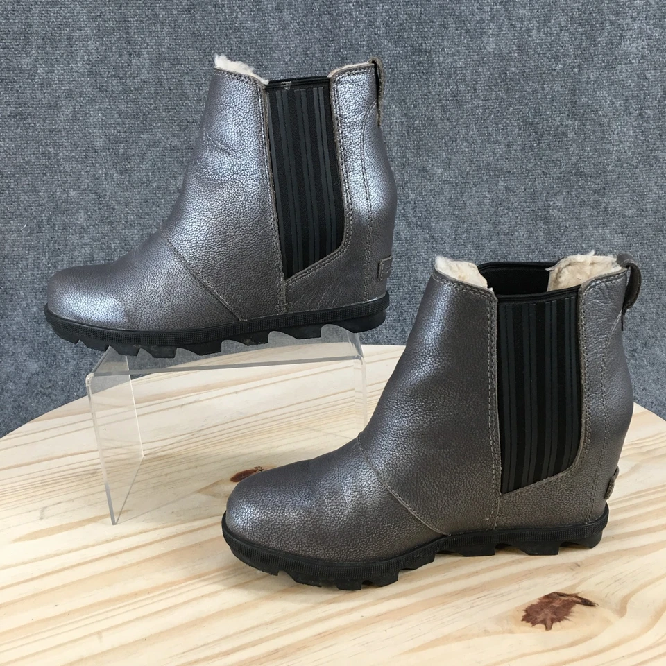 Botas Sorel Mujer 8 Joan of Arctic Wedge III Chelsea Plateadas Tobillo LL5335-052 Foto 2 de 4