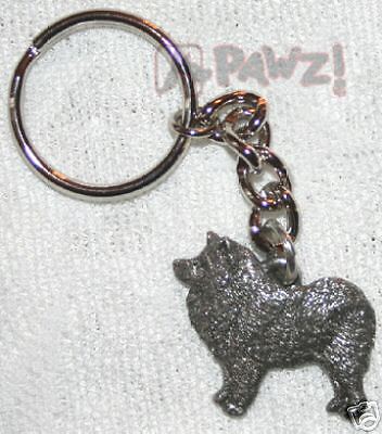 SAMOYED Dog Fine Pewter Keychain Key Chain Ring NEW - Picture 1 of 1