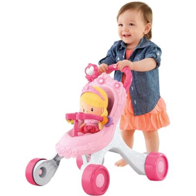 Fisher-Price Princess Stroll-Along Baby Walker and Doll Gift Set