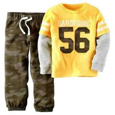 Carters Infant Boys Handsome Camouflage Distressed Shirt  Pants 2 PC Outfit