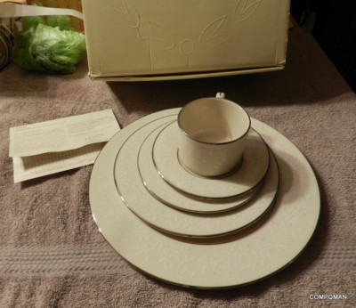 Lenox Linen Rose 5 Piece Place Settings NEW Oldstock Fast Free Shipped Lennox