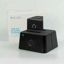 NEW VSEVEN USB 3.0 Dual Bay Docking Station 2.5" & 3.5” SATA BUDBDS-BLK