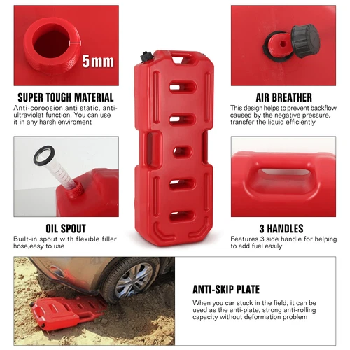 Contenedor de gasolina y combustible tanque de 5 galones de 20 L para ATV RZR Jeep Motor SUV - Imagen 9 de 18