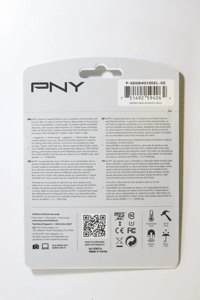 New PNY Elite 64GB MicroSDXC Card -UHS-I U1 up to 85MB/Sec P-SDU64U185EL-GE - Image 2 of 4