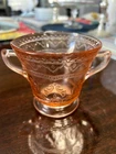 Vintage Federal Patrician Spoke Pink Glass Open Sugar Depression Glass