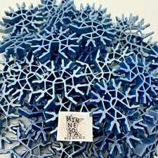 (100) K’NEX / Knex Metallic Blue Connectors – 7 Position 3D Standard Parts