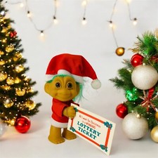 NOS Russ Santa Claus Troll Doll All I Want For Xmas Is A Winning Lottery Ticket