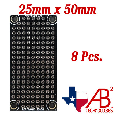 8 Pcs Black PCB Proto / Perf Boards Double Sided 25mm x 50mm (Panel of 8)