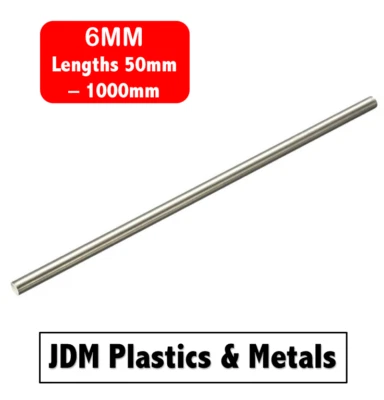 6MM STAINLESS STEEL 304 ROUND BAR LENGTHS 50MM - 1000MM WELDABLE UK SUPPLIER
