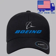 Boeing American Aircraft Black Hat Baseball Cap Size S/M & L/XL