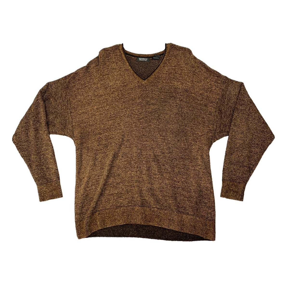 Vintage Segreto Sweater Men XXL 2XL Mocha Brown Acrylic Wool Rayon