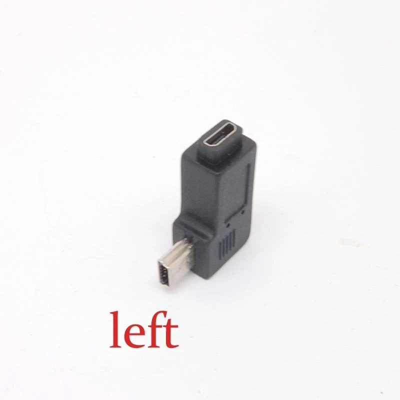 Mini USB Type A male to Micro USB B feMale 90 Degree left Angle Adapter Charger - Image 3 of 4