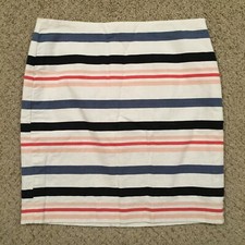 Ann Taylor Pencil Skirt Size 4 Striped Lined