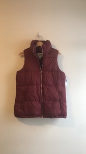 maroon puffer vest