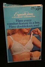 32 B VTG 70s NOS Nylon Bra Double Knit Comfort Stretch Exquisite Form P609 1970s