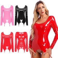 Women's Fun Dress Clubwear Glossy Lingerie Patent Mini  Leather Zipper Bodycon
