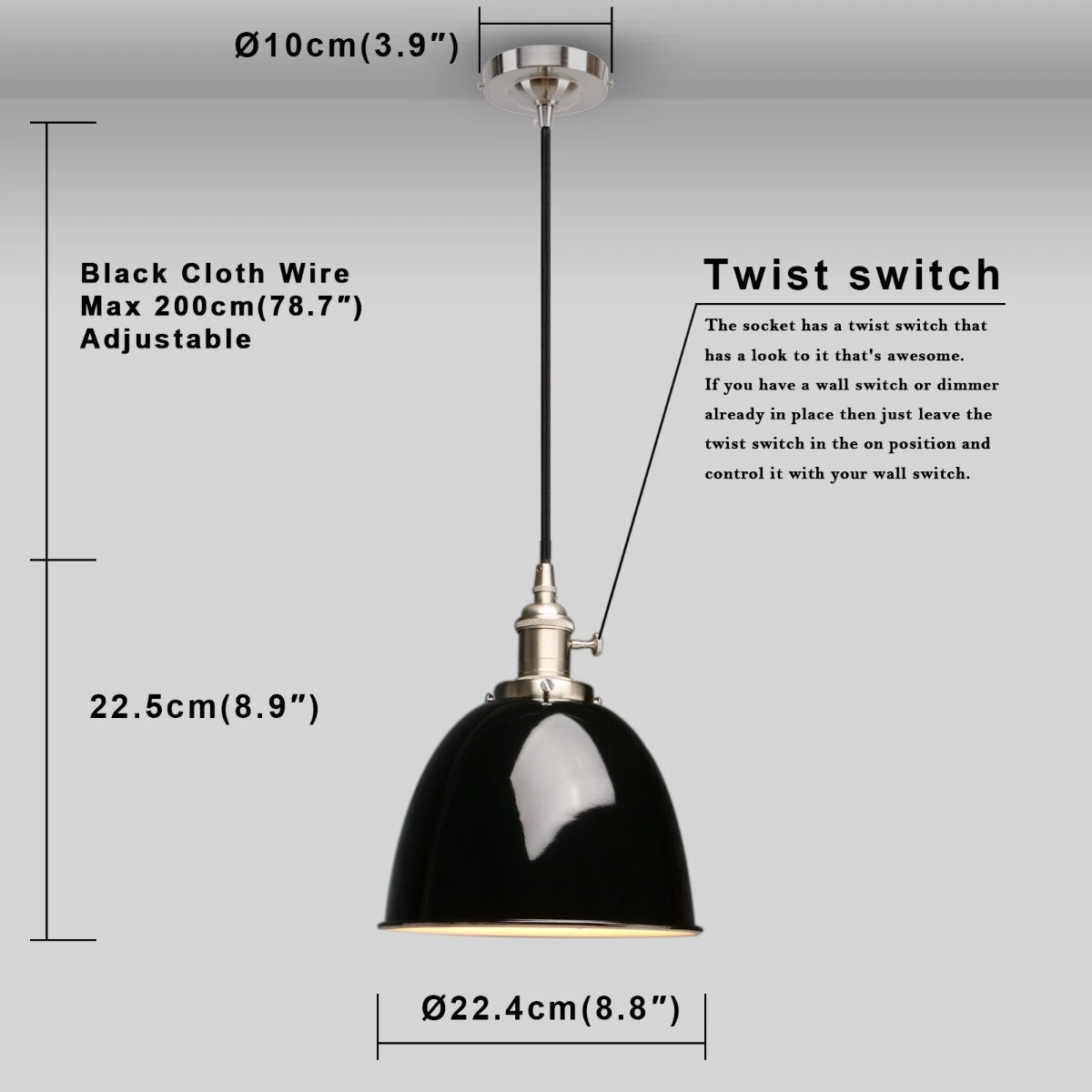 Retro industrial ceiling light in iron frame