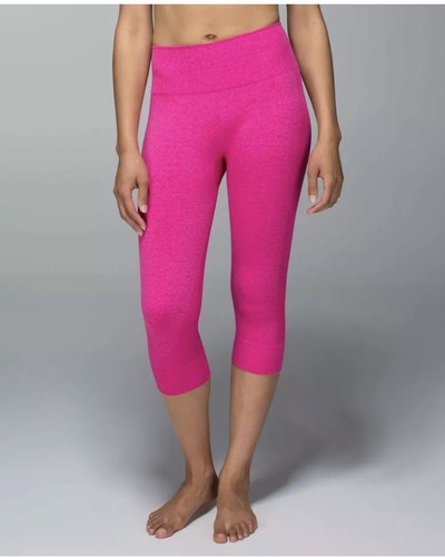 Neon Pink Seamless Crop Leggings Size 