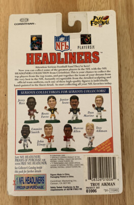 1996 NFL Corinthian Headliner Mini Figure Troy Aikman Dallas