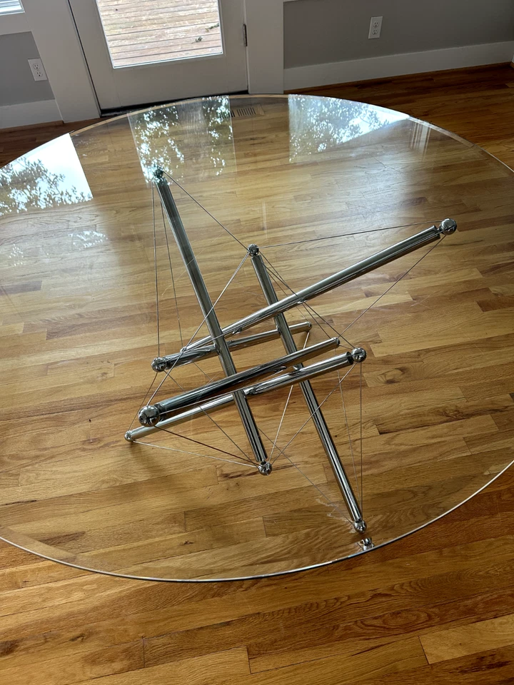 Cassina - Mesa de acero Tensegridad modelo 714 de mediados de siglo de los años 80 de Theodore Waddell Foto 2 de 3