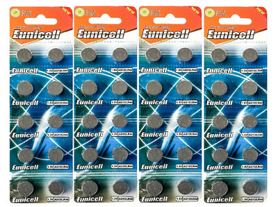       40 x AG13 LR44 G13 A76 GP76A 357SR44W(4 Cards a 10 Batterien)Eunicell