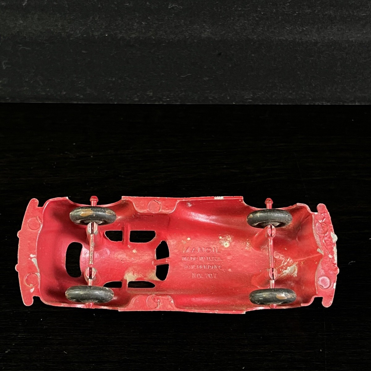 Vintage Manoil Die Cast Toy Car No.707 Red Coupe 1940's Art Deco