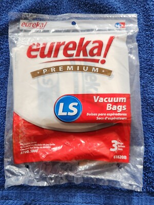 Genuine EUREKA! LS Premium Vacuum bags (3pk)  Part # 61820B. Fits 5700, 5800