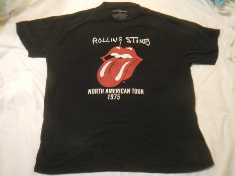 The Rolling Stones 1975 US Tour T-Shirt Men's XXL Music Graphic Black