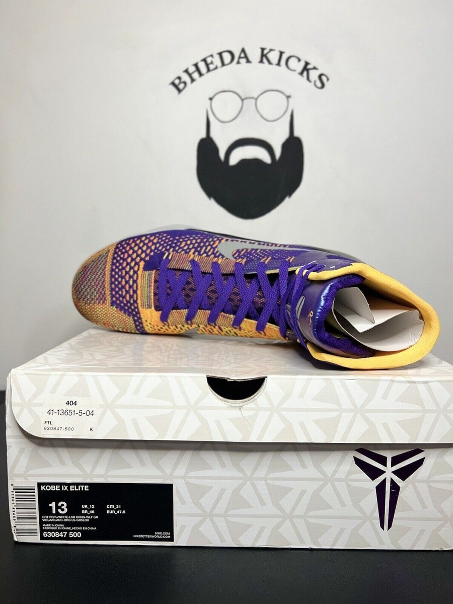 Nike Kobe 9 IX Elite Showtime Team Collection Lakers 630847-500