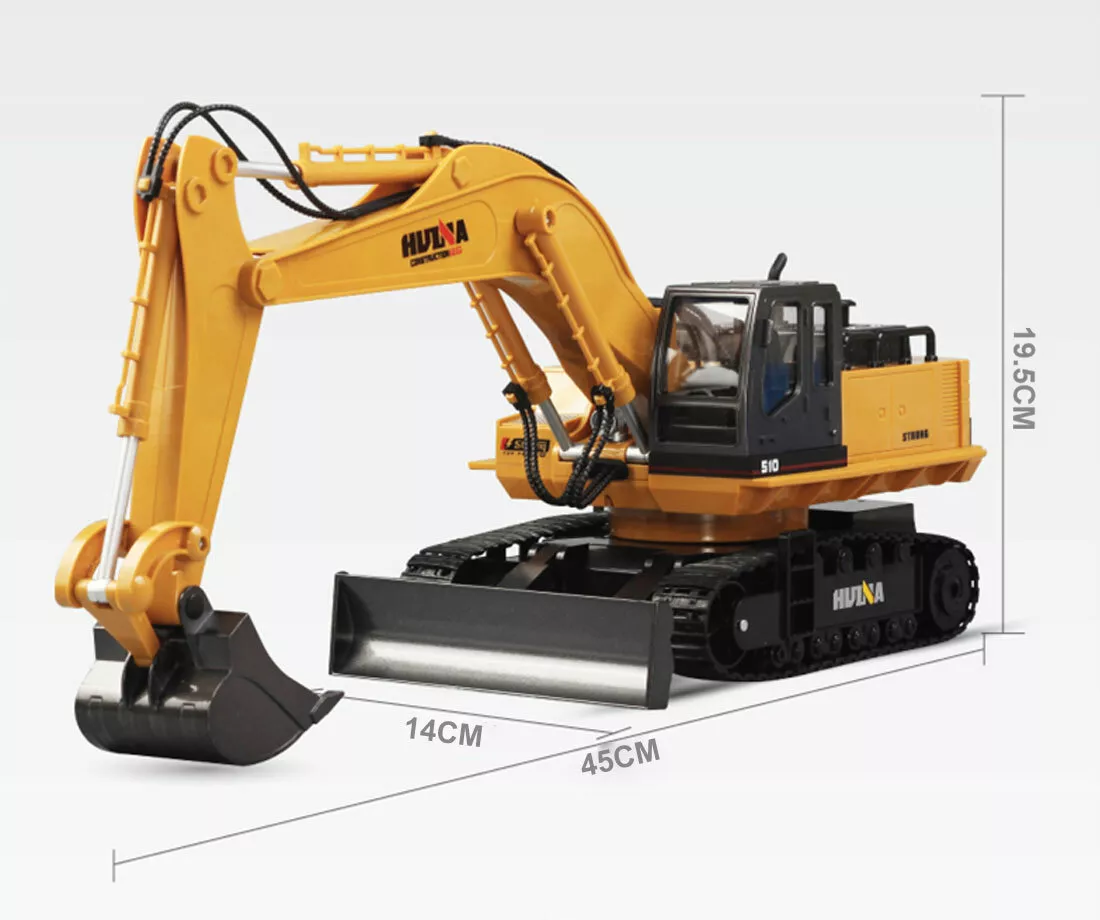 HUINA 1/16 11CH RC Alloy Excavator Construction Engineering Digger Vehicle Toy - Picture 9 of 10