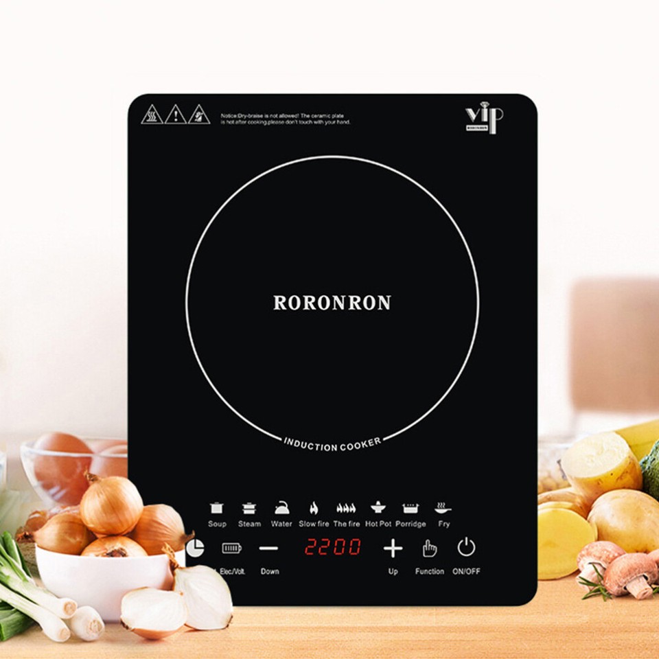 2200W Portable Induction Cooktop Countertop Cooker Burner Stove Time