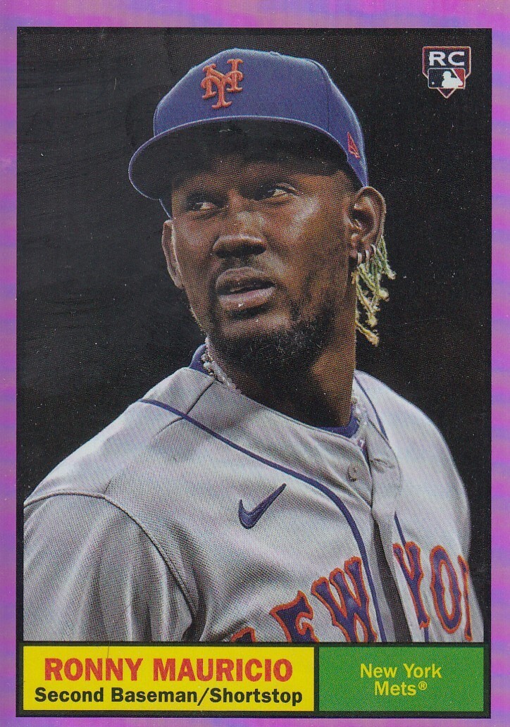RONNY MAURICIO TOPPS ARCHIVES ROOKIE PINK FOILBOARD HOLO FOIL RC METS #49 2024
