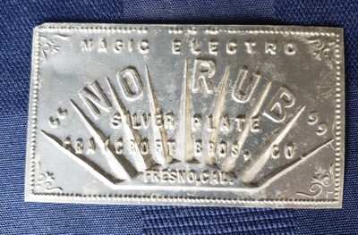 Magic Electro- NO RUB- Silver Plate- Craycroft Bros. Co.Label Plate- Advert T250