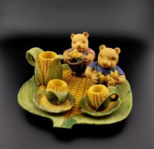 Miniature Decorative Tea Set Bears  Corn Cob Harvest Miniatures Tea Sets Bear