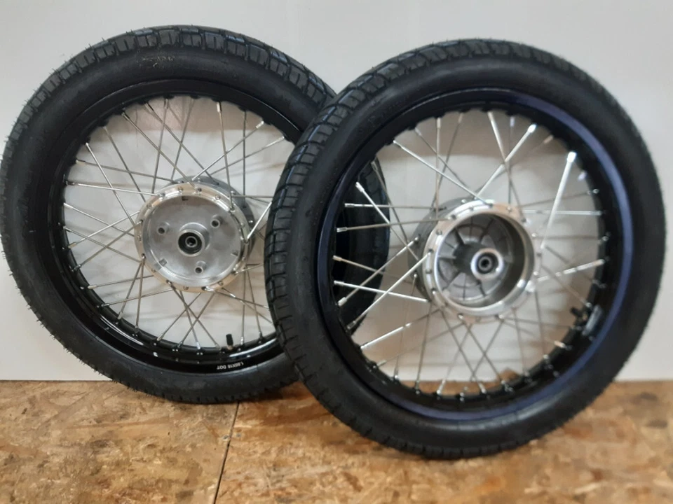 Simson 2 x Rad Räder Alu schwarz S51 S50 KR51 Schwalbe Star Kompletträder Satz - Bild 2 von 4