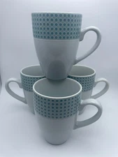 Studio Nova Separates Blue Iris Coffee Mugs 11oz Blue Spots Dinner Cup S/4 C58