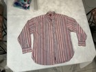 Tommy Hilfiger Men's Long Sleeve XL Vertical Stripes Red Blue White Button Down