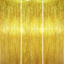 Voircoloria 3.3 x 6.6 ft Foil Fringe Backdrop Curtains, Tinsel Streamers Part...