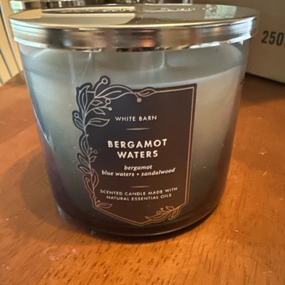 Bath & Body Works White Barn BERGAMOT WATERS 3-Wick 14.5 Oz Candle