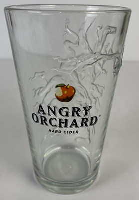 Angry Orchard Hard Cider 16oz Pint Glass Logo Graphic And 3D Raised Apple Tree