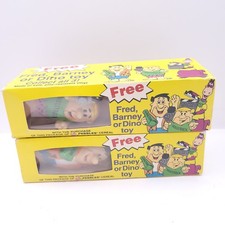 Vintage Flintstones Fruity Pebbles Fred and Barney Toys New In Box
