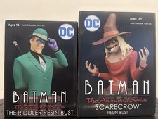 Batman The Animated Series Scarecrow & The Riddler Resin Bust Diamond Select New