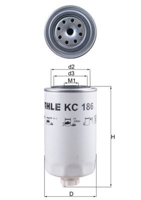 Fuel Filter KC186 Mahle 1931061 8107486 8107716 0503621704 1907539 76816367 New - Picture 2 of 7
