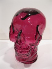 Glass SKULL, MAGENTA, Life Size Skulls (Mannequin Heads) Decor, Hat, Wig, Mask