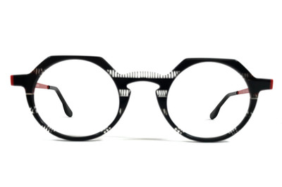 Matttew Brillenfassung Baltic 1016 Schwarz Klar Gestreift Rot MCM 44-23-145
