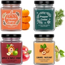 Scented Candles 4 Pack Soy Set for Women Gift  Holiday Muti-Color