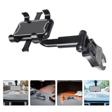 2 Pcs Car Rearview Mirror Bracket Phone Holder for Mount Clip Clamp Telephone
