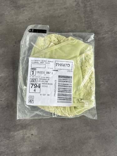 VINTAGE 2006 VICTORIA'S SECRET Nylon Lemon Yellow Panty L New - Picture 2 of 8