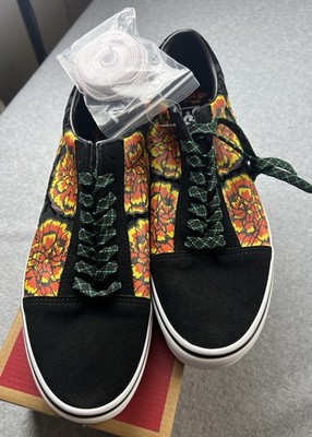Vans Old Skool Dia De Los Muertos Black & Yellow Skate Shoes Size Men s 9