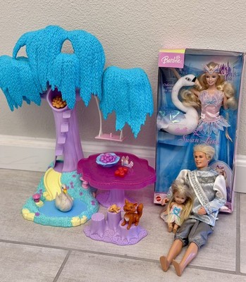 Barbie Swan Lake Fantasy Tales Odette NRFB Ken Kelly Enchanted Forest Playset 